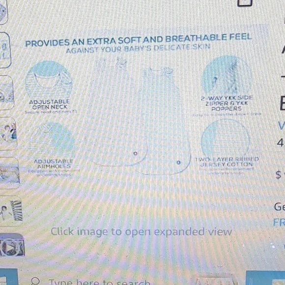 Margaux & May Soft Cotton Adjustable Baby Sleep Sack One Size Fits 3-18 Months - Picture 8 of 13